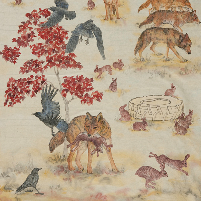 Coyotes and Crows (detail)