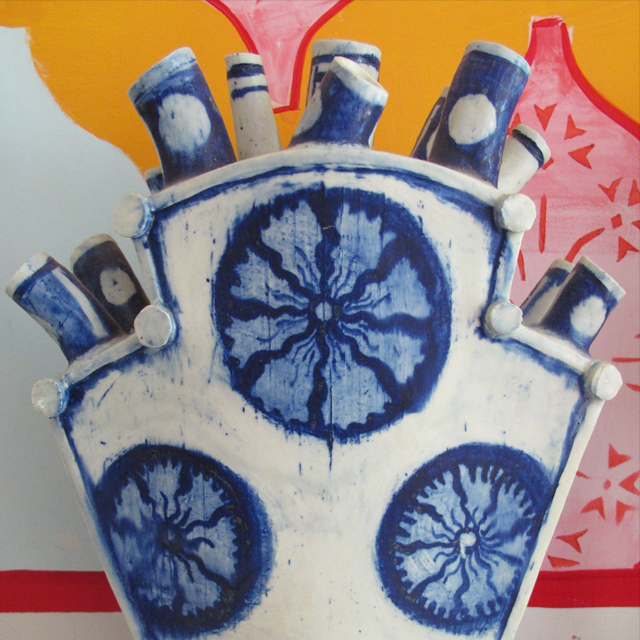 Symmetrical Blue and White Vase (detail)